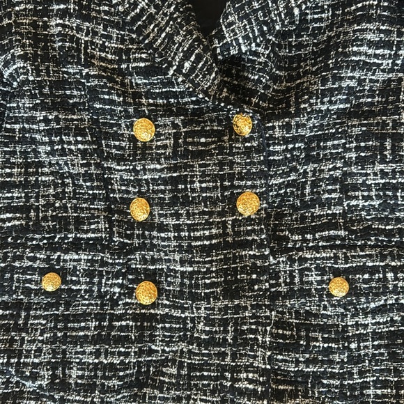 Zara Black and White Tweed Blazer - Picture 3 of 3